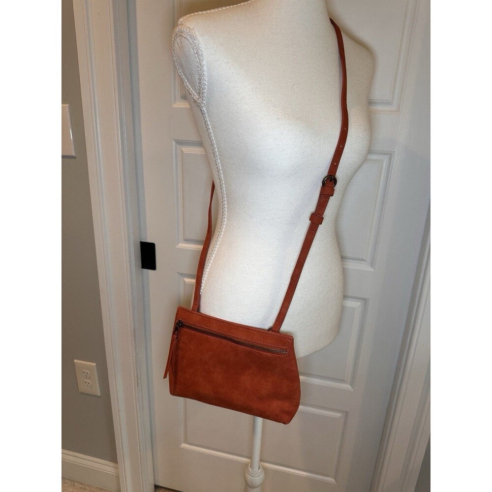 NWT Universal Thread Rust Color Faux Suede Crossbody Bag Adjustable Strap Fall